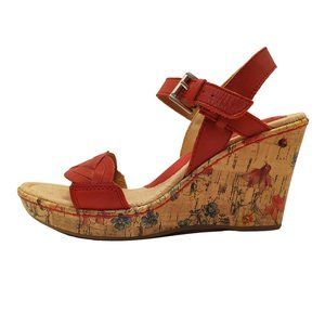b.o.c. Red Floral Wedges